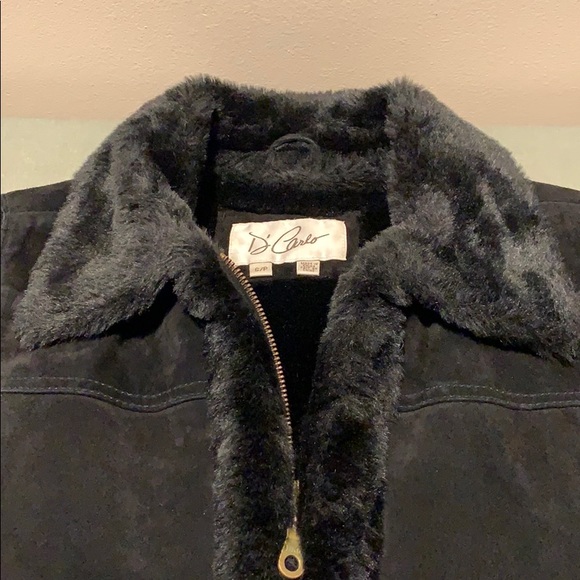 Suede vest with faux fur black - Picture 5 of 8